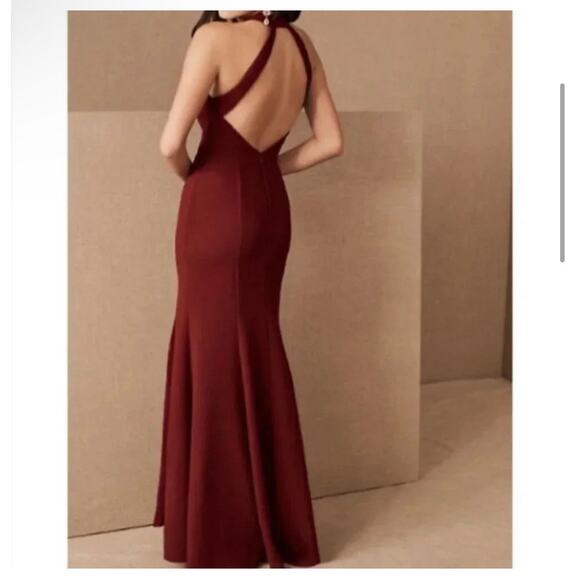 BHLDN Juliana High-Neck Side-Slit Stretch Crepe Maxi Dress Size 6 - Picture 8 of 8